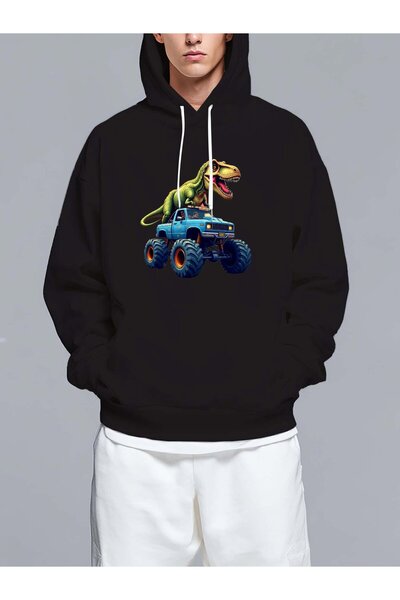 MIXSNOW سويت شيرت بغطاء رأس مطبوع قصة فضفاضة - نمط كاجوال عصري - هودي مريح بر...