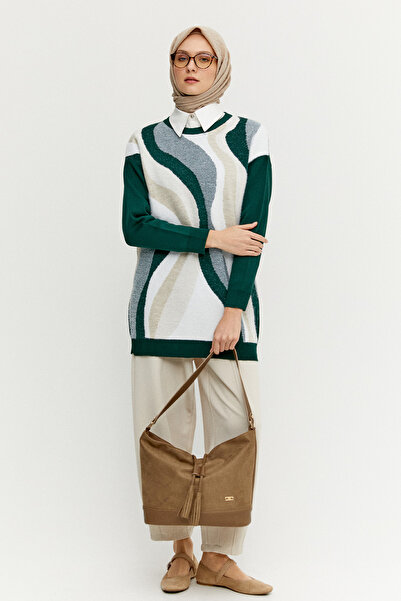 Setrms Desenli Ribanalı Triko Tunik