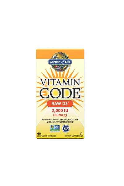 GARDEN OF LIFE RAW Vitamin D3 Vitamin Code 50mcg (2,000 IU) 60 Capsule -