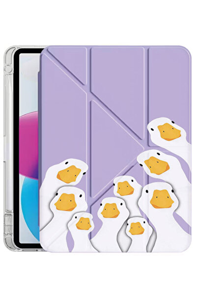 Cekuonline Galaxy Tab S10 FE+ Plus 13.1" Kılıf UVBaskılı Uyku Modlu Kalem Böl...