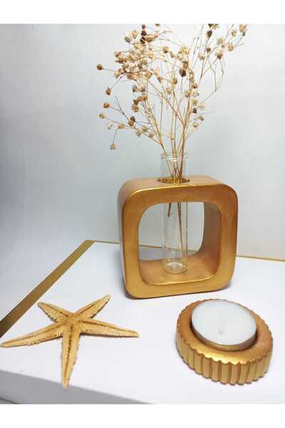 emilysamy مزهرية بسيطة، مزودة بأنبوب زجاجي (موديل مربع) مزهرية بيضاء مزخرفة