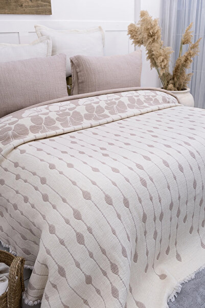 Şaheser Home Collection طقم غطاء سرير من الموسلين، 4 طبقات، 100% قطن جاكار من...