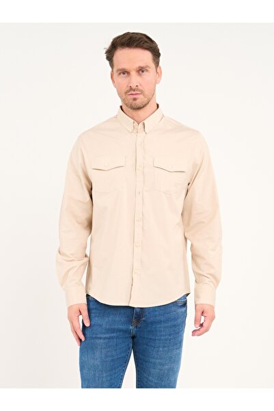 Lee Cooper Men's long-sleeved shirt in solid color