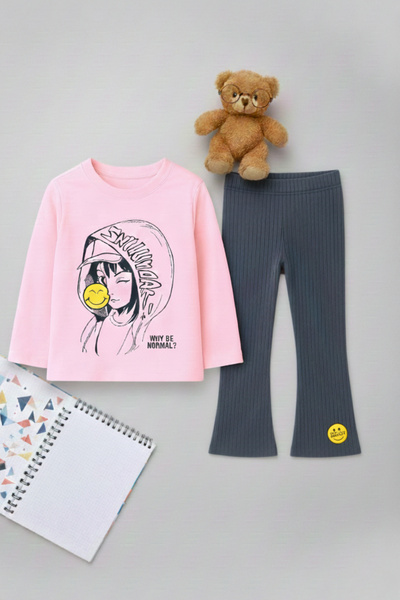 My Kids Wear Top cu mânecă lungă + jambiere pentru fete – Set confortabil pen...