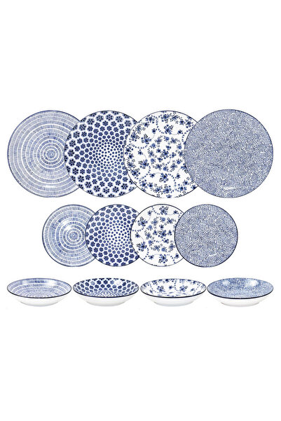 iBiLi Armonia dinnerware set, porcelain, 12 pieces, blue