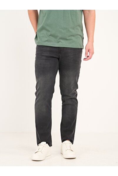 KVL by KENVELO Blugi barbat straight de culoare inchisa