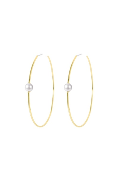 FASHION Murmur cercei mari rotunzi cu perle și argint 925 – bijuterii elegant...