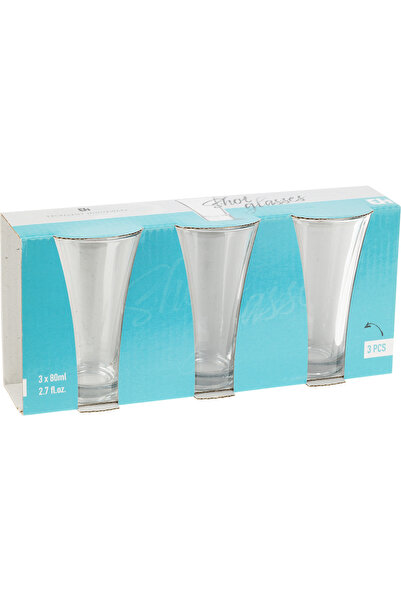 Excellent Houseware Set of 3 shot glasses, glass, 5x8.5 cm, 80 ml, transparent