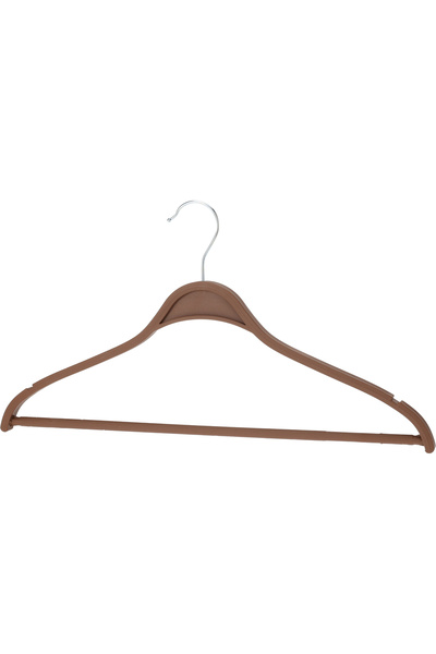 Excellent Houseware set of 3 hangers, polypropylene, brown