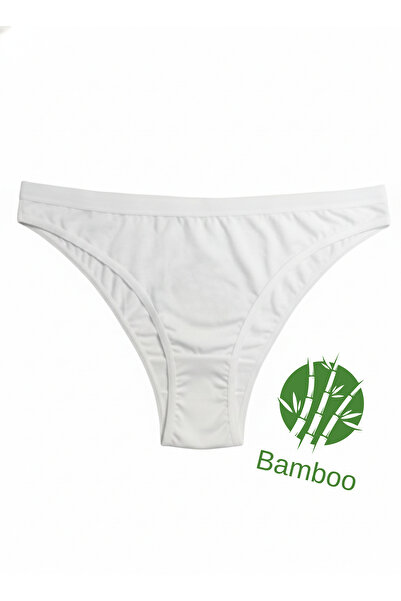 Hmd Women's Bamboo Fabric White Brazilian Panties Comfortable Flexible