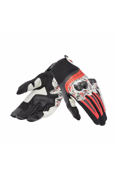 Dainese Mănuși MIG 3 – negre / spray roșu / albe
