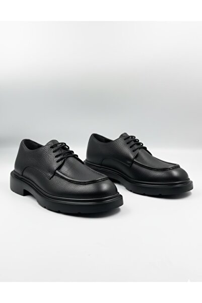 BESS SHOES %100 Hakiki Deri Siyah Günlük Rahat Klasik Erkek Ayakkabı - Kaymaz...