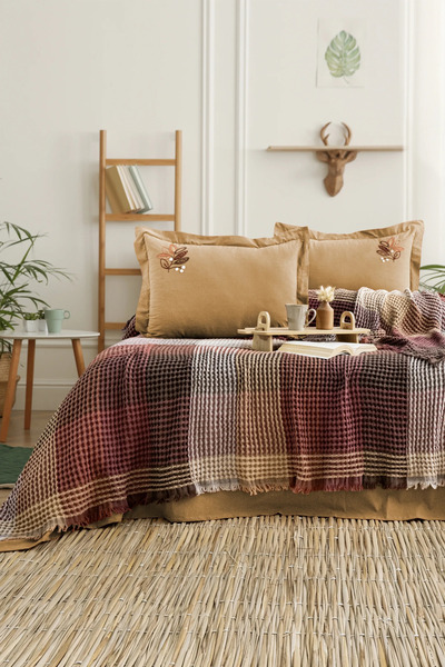 Şaheser Home Collection Florence Bedspread Set, Hand Embroidery Detailed, 100...