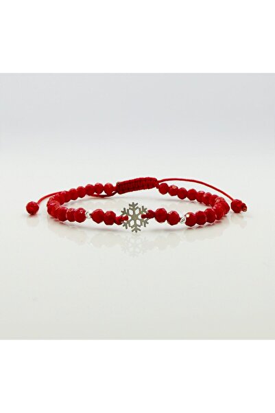 OEM Bracelet with beads, snowflake and crystals 925 silver - Adjustable