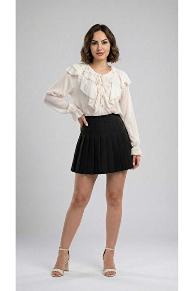 butik utopia Yakası Fırfır Detay Şifon Gömlek