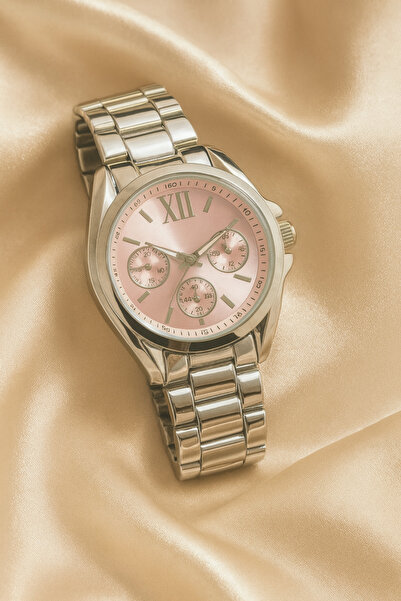 Lanuna Pink Dial Steel Women Wrist Watch