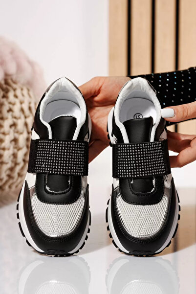 Zaira Adidasi copii negri din piele ecologica Alisha #21009