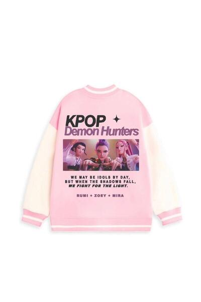 ALYAKİDS KIZ ÇOCUK SWEATSHİRT K-POP TASARIM BASKILI PUF KUMAŞ KOLEJ MONTU BİK...