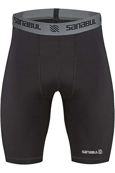 Sanabul Men's Compression Base Layer Workout Shorts - Medium Black