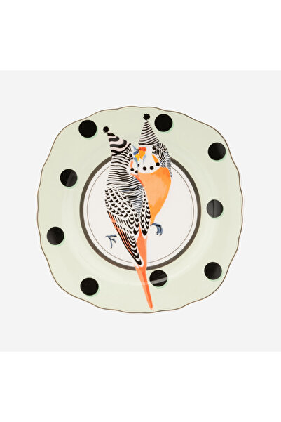 YVONNE ELLEN Animals Beyaz Porselen Pasta Tabağı 16 Cm