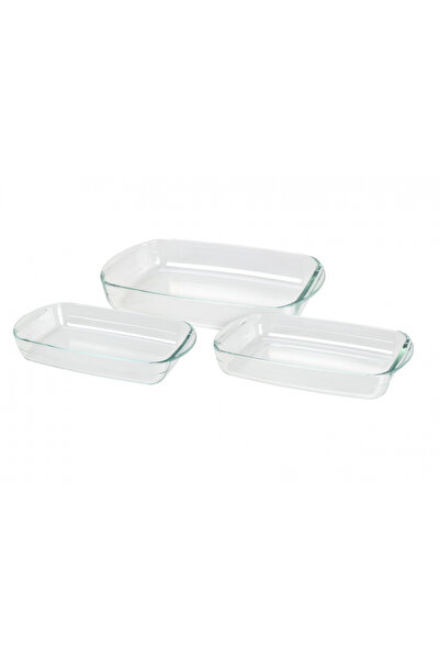 TERMOLEX Set de 3 vase de cuptor, sticlă termorezistentă, 3,6/2,6/1,6 l, tran...