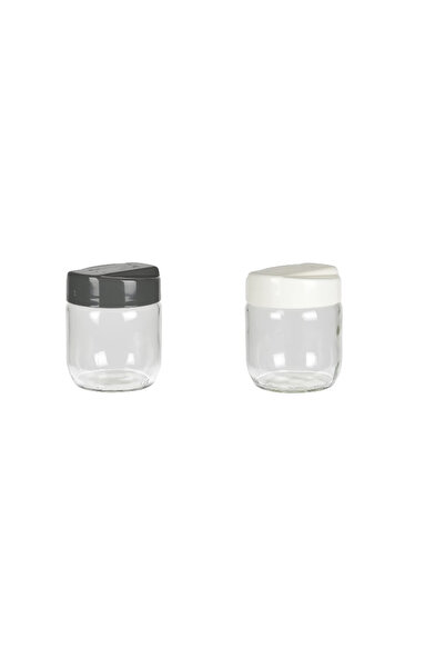 Excellent Houseware Set of 2 food storage containers, glass/plastic, 425 ml, transparent