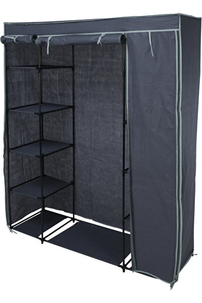 Excellent Houseware κινητή ντουλάπα, Πολυεστέρας/μέταλλο, 141x45x167 cm, γκρι