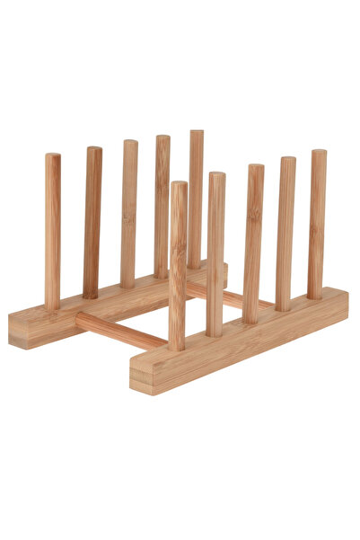 Excellent Houseware plate holder, bamboo, 20x12.5x12 cm, brown