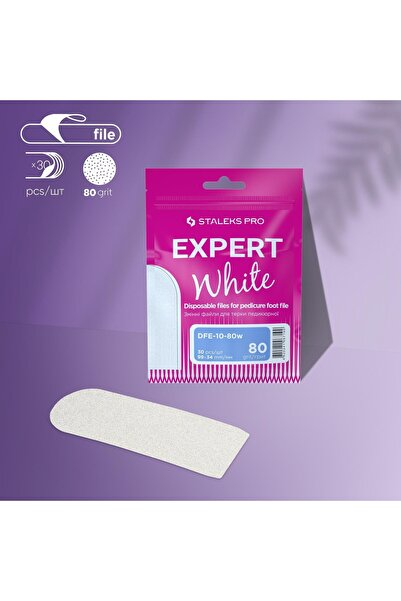 STALEKS EXPERT 10 Pedikür Törpü İçin Yedek Beyaz Törpüler, 80 Grit (30 Adet) ...