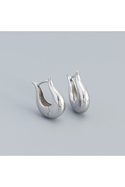 Munels Tulip Model Steel Hoop Earrings - Small Size