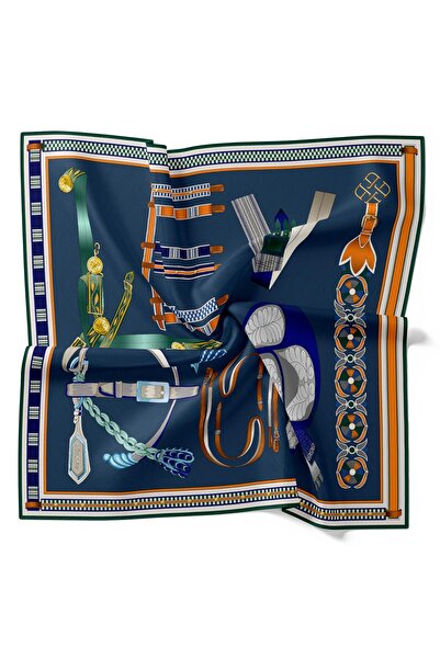 Levidor Lacivert Twill İpek Eşarp Lunera