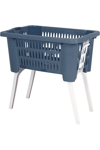 Excellent Houseware laundry basket with legs, polypropylene, 25x40x60 cm, blue