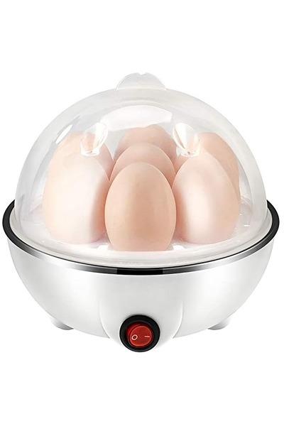 OEM Fierbator de oua electric, 7 oua, 220V, oprire automata, 3 moduri, plastic, alb, 15x15x15 cm