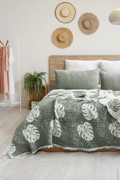 Şaheser Home Collection طقم غطاء سرير من الموسلين، 4 طبقات من القطن الجاكار 1...