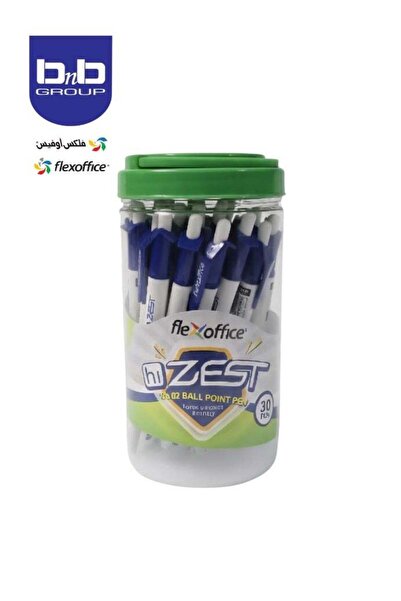 FLEXOFFICE أقلام حبر جاف، رأس رفيع، عبوة من 30 قلم (FO-02-أزرق)