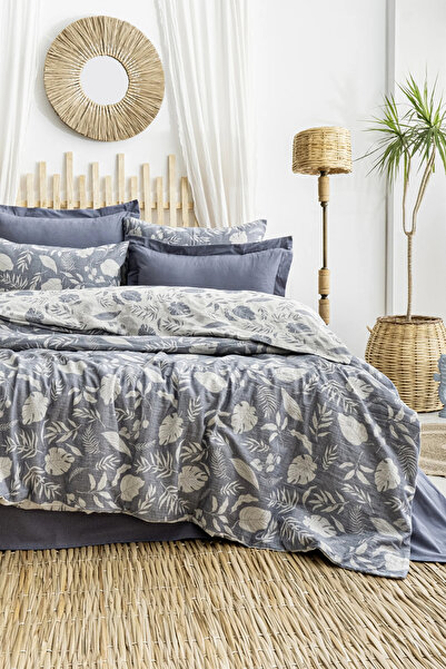 Şaheser Home Collection طقم غطاء لحاف من قماش الموسلين الفاخر، 100% قطن، طقم ...