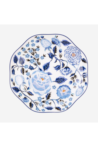 CATH KIDSTON Strawberry Garden Mavi Porselen Çukur Tabak 21,5 Cm