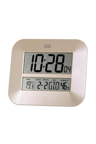 Optim Solution OM 3520 D Digital Wall Clock, 27 cm, Temperature & Calendar, Bronze
