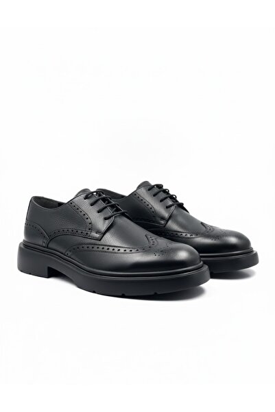 BESS SHOES 100% piele naturală, negru, zilnic, confortabil, pantofi clasici p...