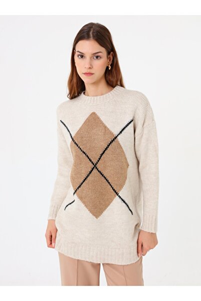 Refka Baklava Patterned Sweater - Stone Color -