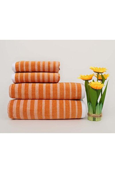 Generic White Rose OASIS 4-Piece Towel Set - 450 GSM, 100% Cotton Velour (2 Bath 70x140 cm, 2 Hand 50x90 cm)