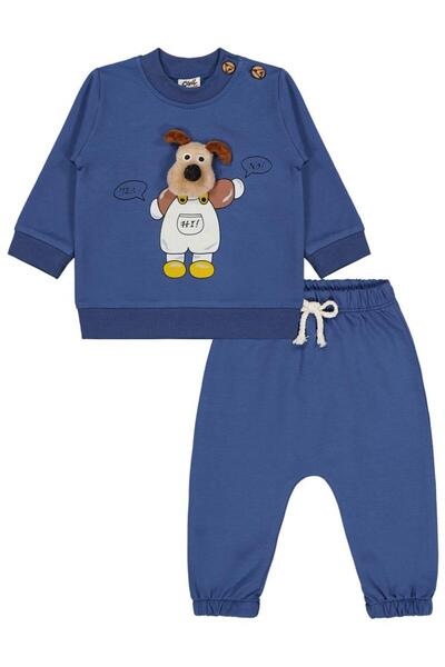 Civil Baby Dog Head 0-24 Months Set - Blue 18-24 Months