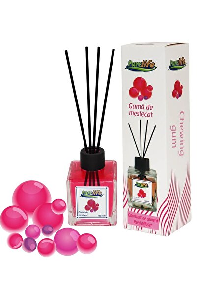 PureLife MERT Odorizant de camera cu betisoare Purelife, 120 ml, Guma de mestecat