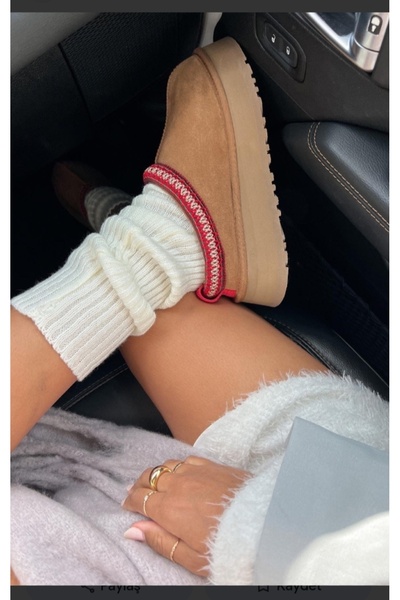 Anna Triko Tozluk Çorap Premium Kalite Beyaz