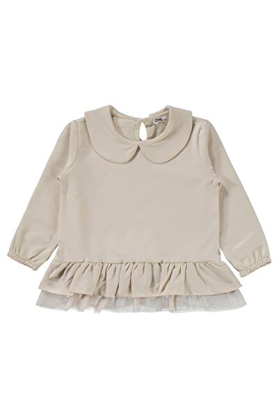 Civil Girls طقم للأطفال من عمر 2-5 سنوات مع كشكشة على حافة التنورة - لون عاجي للأعمار 4-5 سنوات