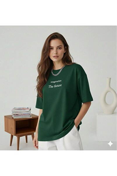 BW Bravely Wear تي شيرت نسائي مطبوع عليه THE FUTURE