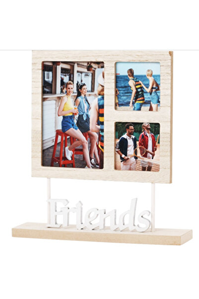 Koopman Ramă foto Home&Styling Collection, MDF, 24x24 cm, 3 fotografii, albă