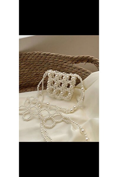 SHİNELİZE İnci tasarım kol çantası, el yapımı inci çanta