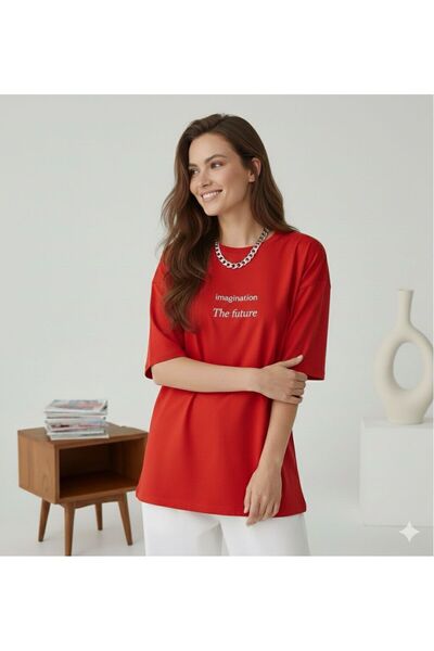 BW Bravely Wear تي شيرت نسائي مطبوع عليه THE FUTURE