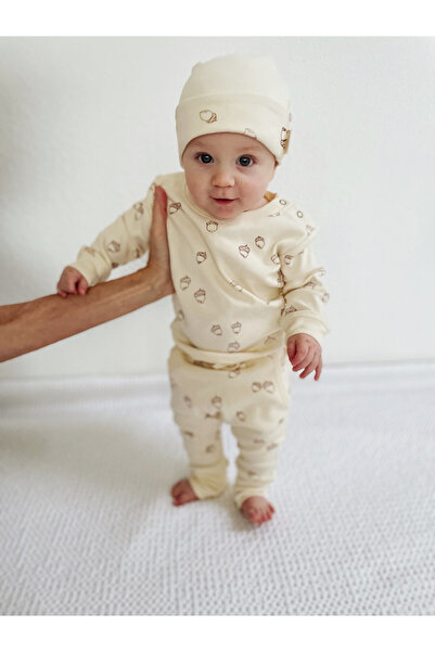 Lovedbaby Set bebe bluza si pantalon,100% bumbac certificat GOTS, Buttercream...